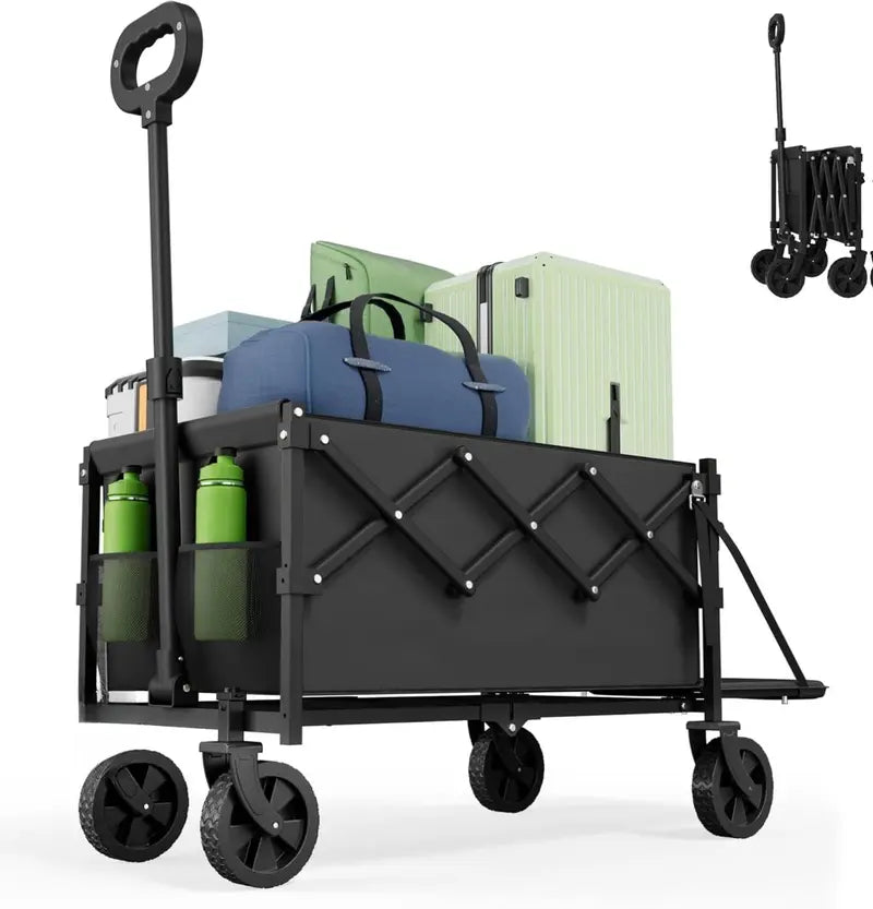 Heavy Duty Collapsible Wagon with Tailgate | 350lbs Capacity Utility Cart